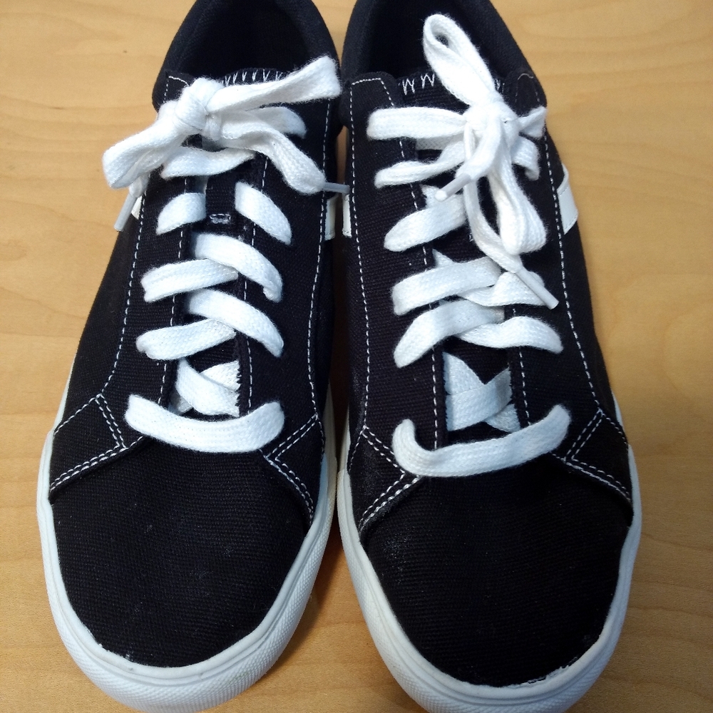 Black and White slip-on shoes